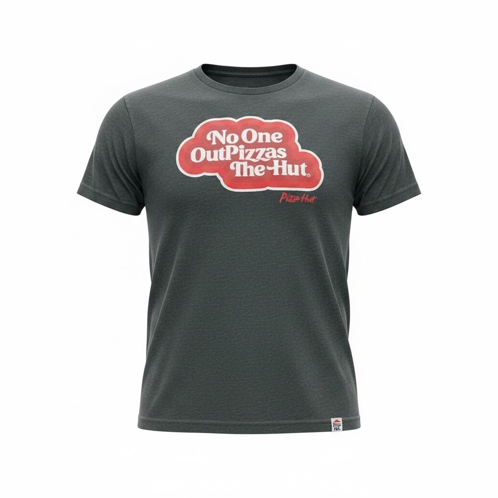 Pizza Hut No One OutPizzas The Hut Graphic T-Shirt Large Gray Employee Uniform